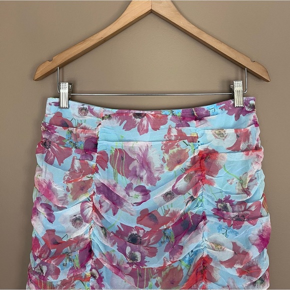 {Victoria's Secret} Floral Mesh Ruched Mini Skirt - Womens Large - NWT - Picture 7 of 10